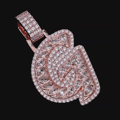 Custom Shaped Diamond 3D Lucida Font Pendant -30mm