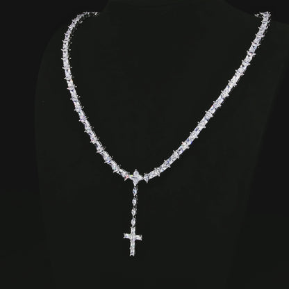 Moissanite Iced Divine Rosary Necklace