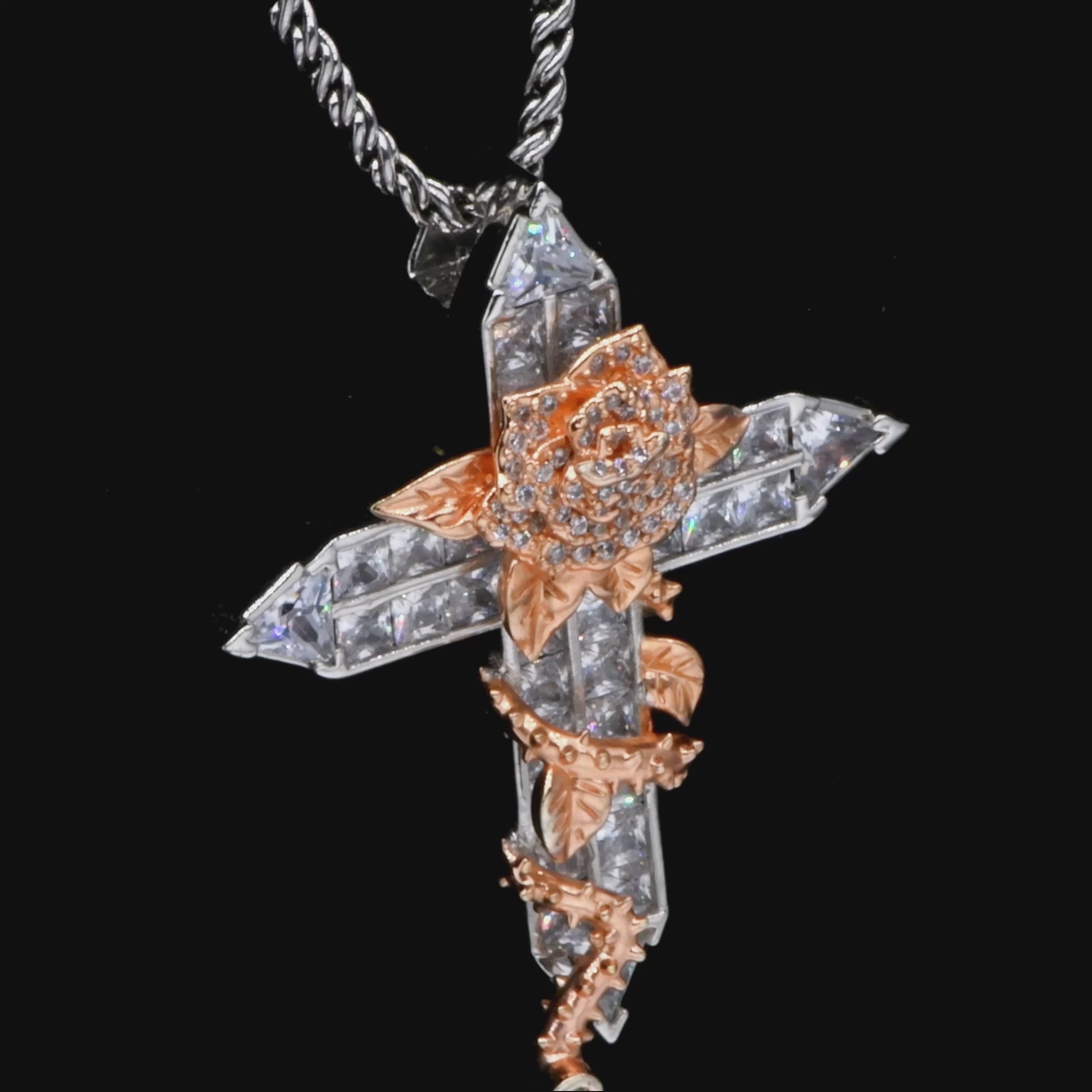 Rose Cross Pendant