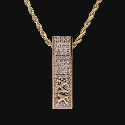 Custom Round Cut Square Pillar Pendant-30mm