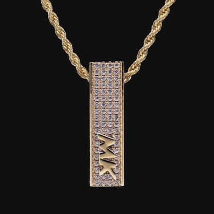 Custom Round Cut Square Pillar Pendant-30mm