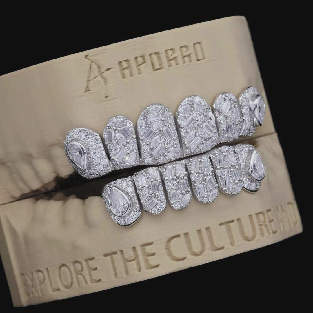 Custom-Cut Mixed-Stone Grillz