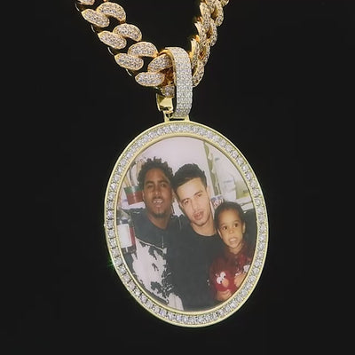 Custom Moissanite Photo Pendant