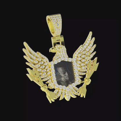 Custom 3D Eagle Photo Frame Pendant