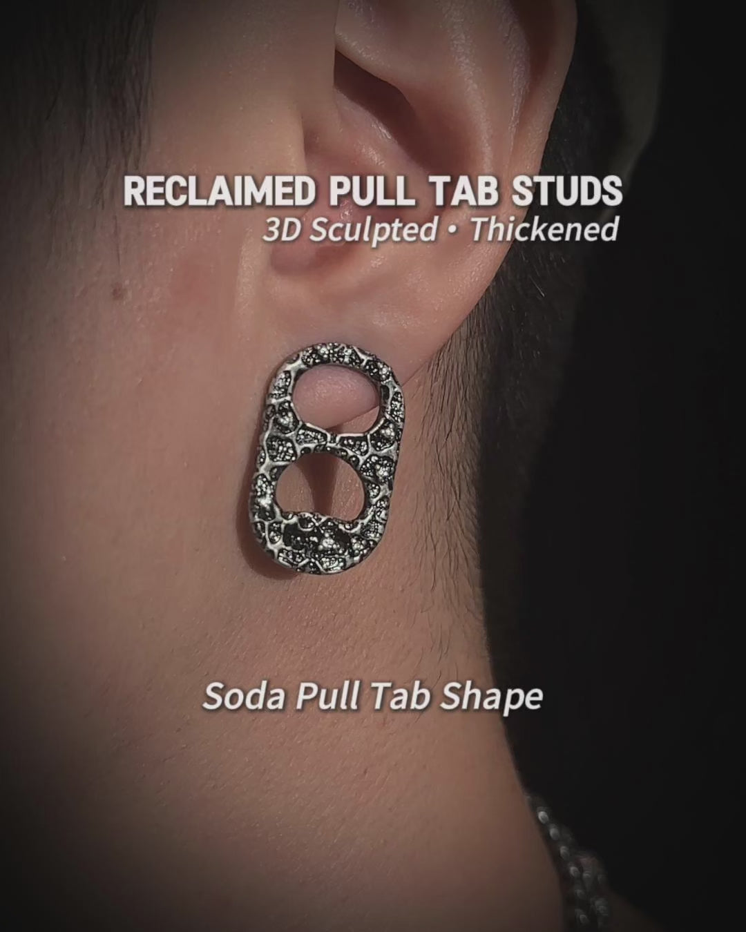 RECLAIMED PULL TAB STUD EARRINGS