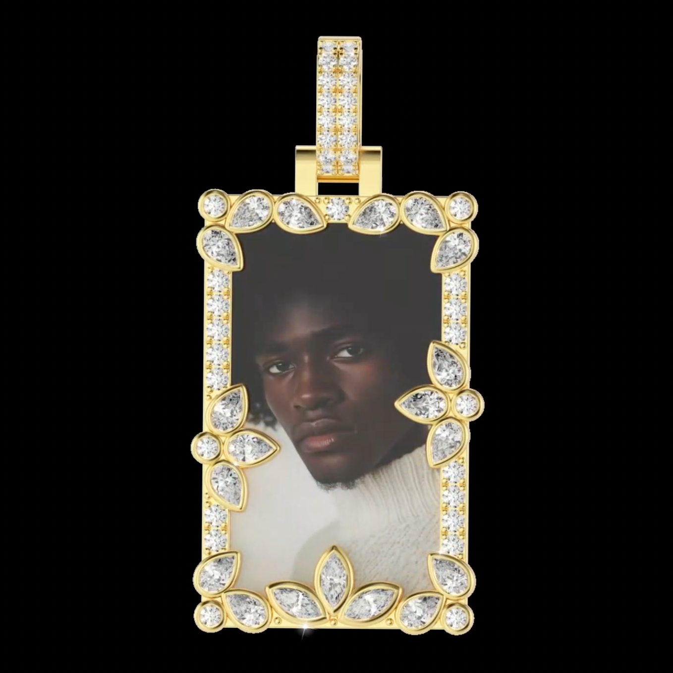 Custom Special Cut and Spliced Picture Frame Pendant
