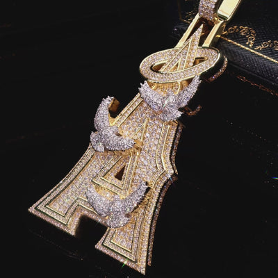 APORRO Premium Custom Fully Iced Out Letter A Pendant