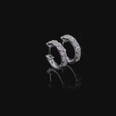 Moissanite S925 Single Row Hoop Earrings