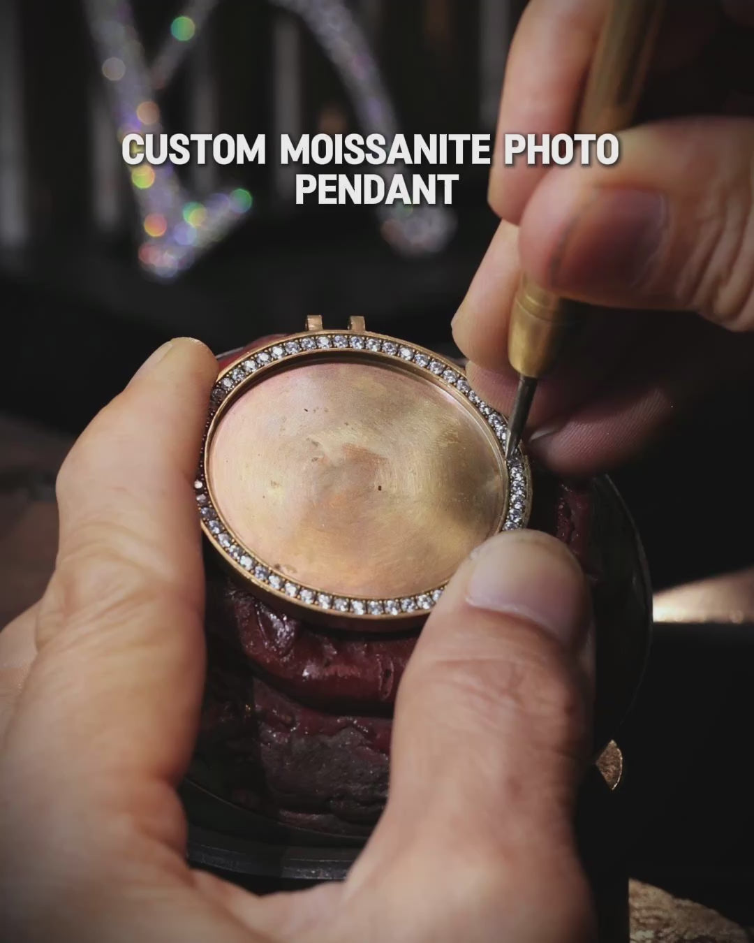 Custom Moissanite Photo Pendant
