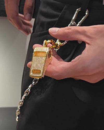 APORRO Premium Custom Fully Iced Whistle Pendant – Functional & Customizable