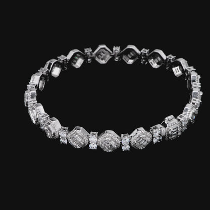 Women's Octagon Mix Cut Tennis Bracelet - 8mm