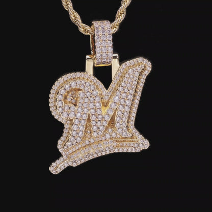 Custom Wheat Ears 3D Letter Pendant
