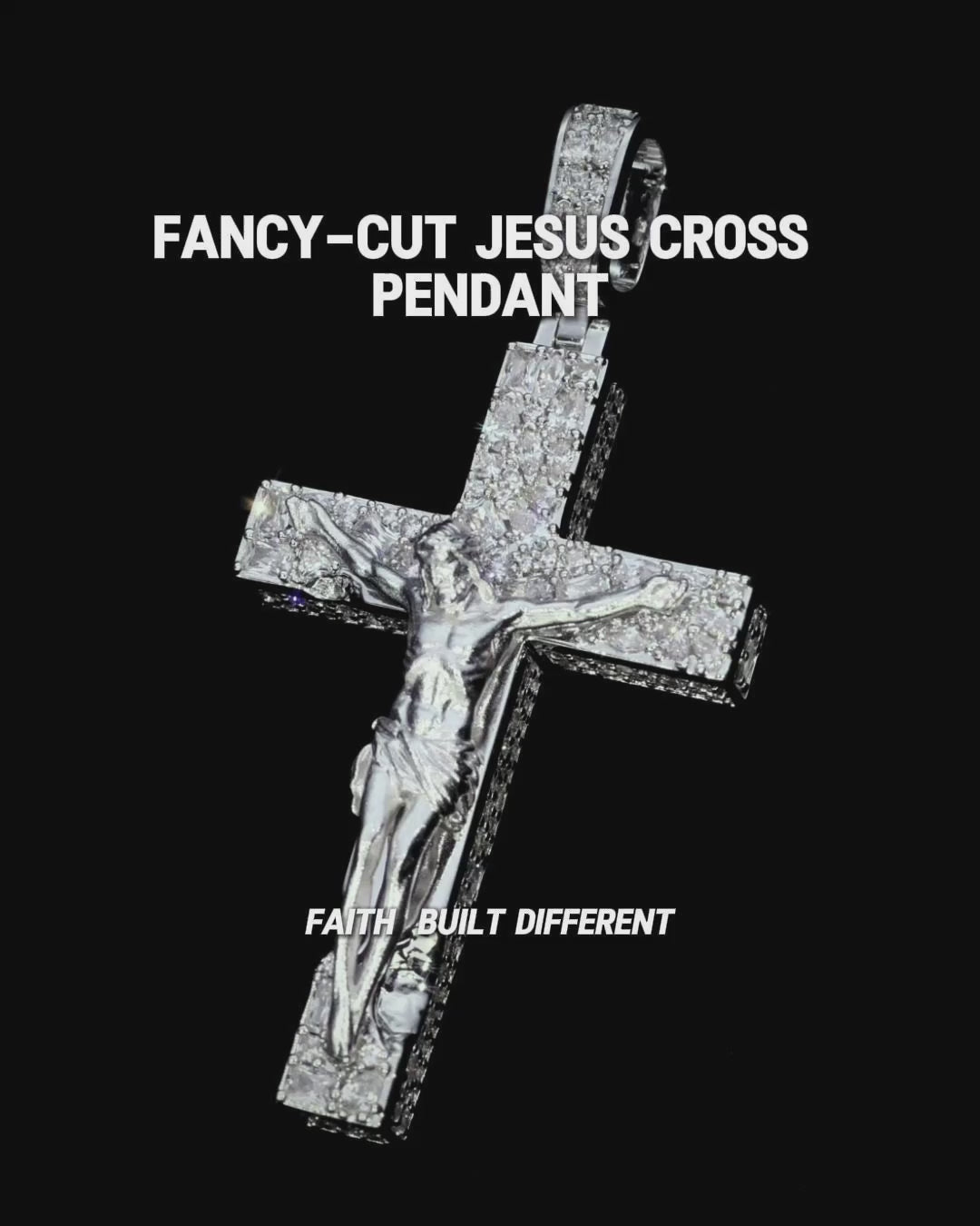 Fancy-Cut Jesus Cross Pendant