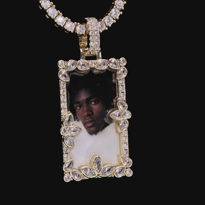 Custom Special Cut and Spliced Picture Frame Pendant