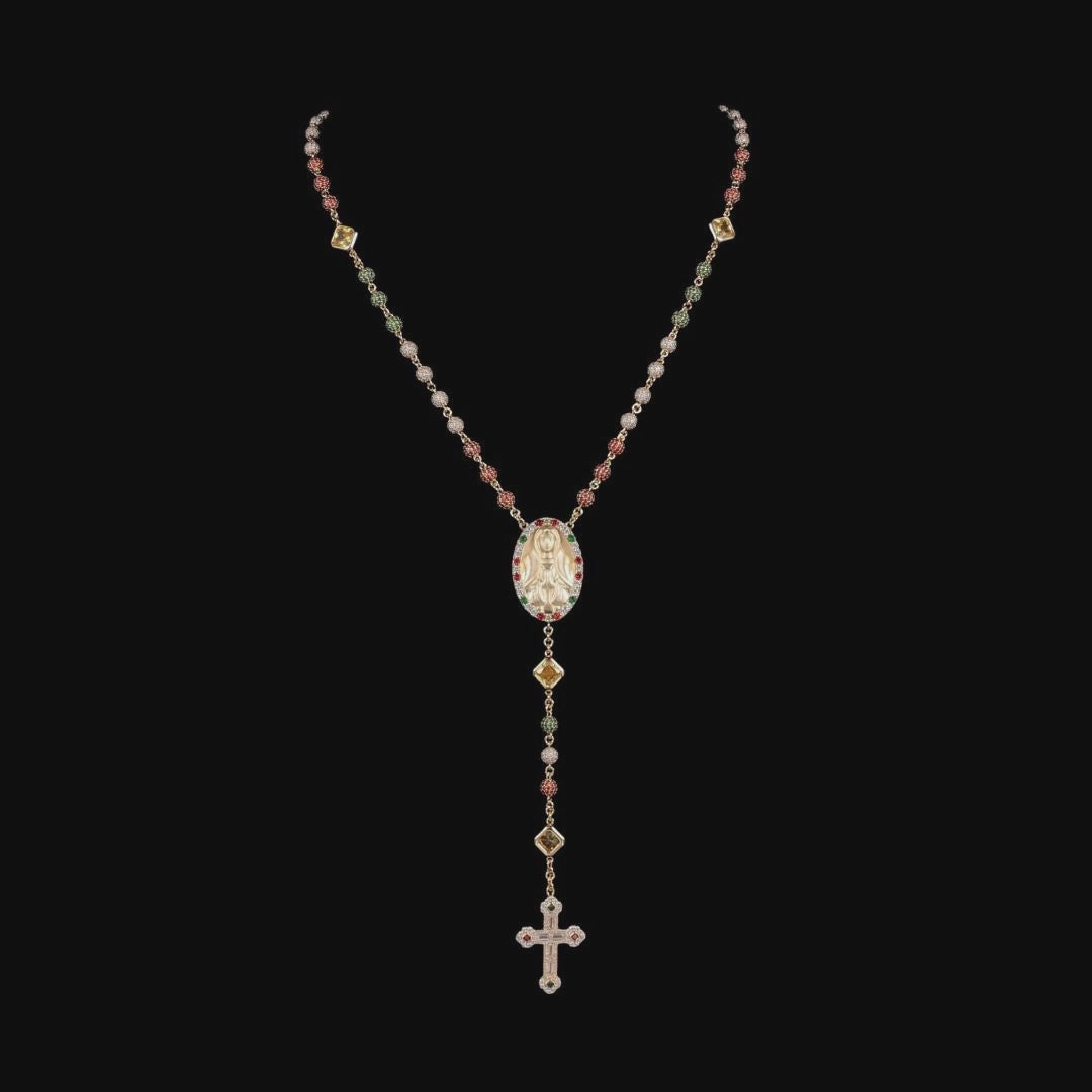Trinity Rosary Virgin Mary Necklace