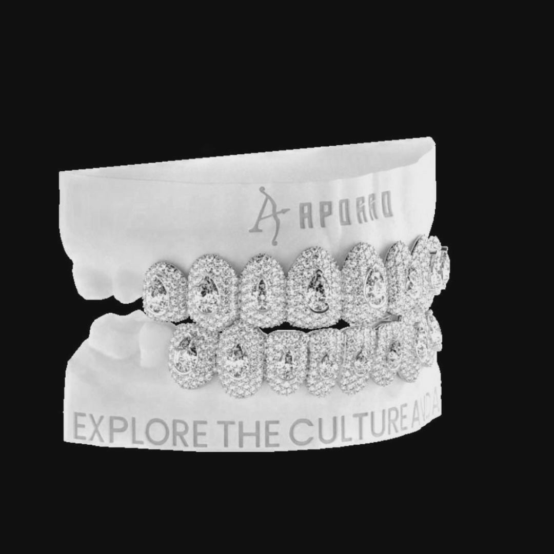 Custom Pear-Cut Full-Pavé Grillz