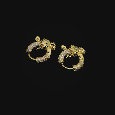 Moissanite S925 WONG Dragon Hoop Earring