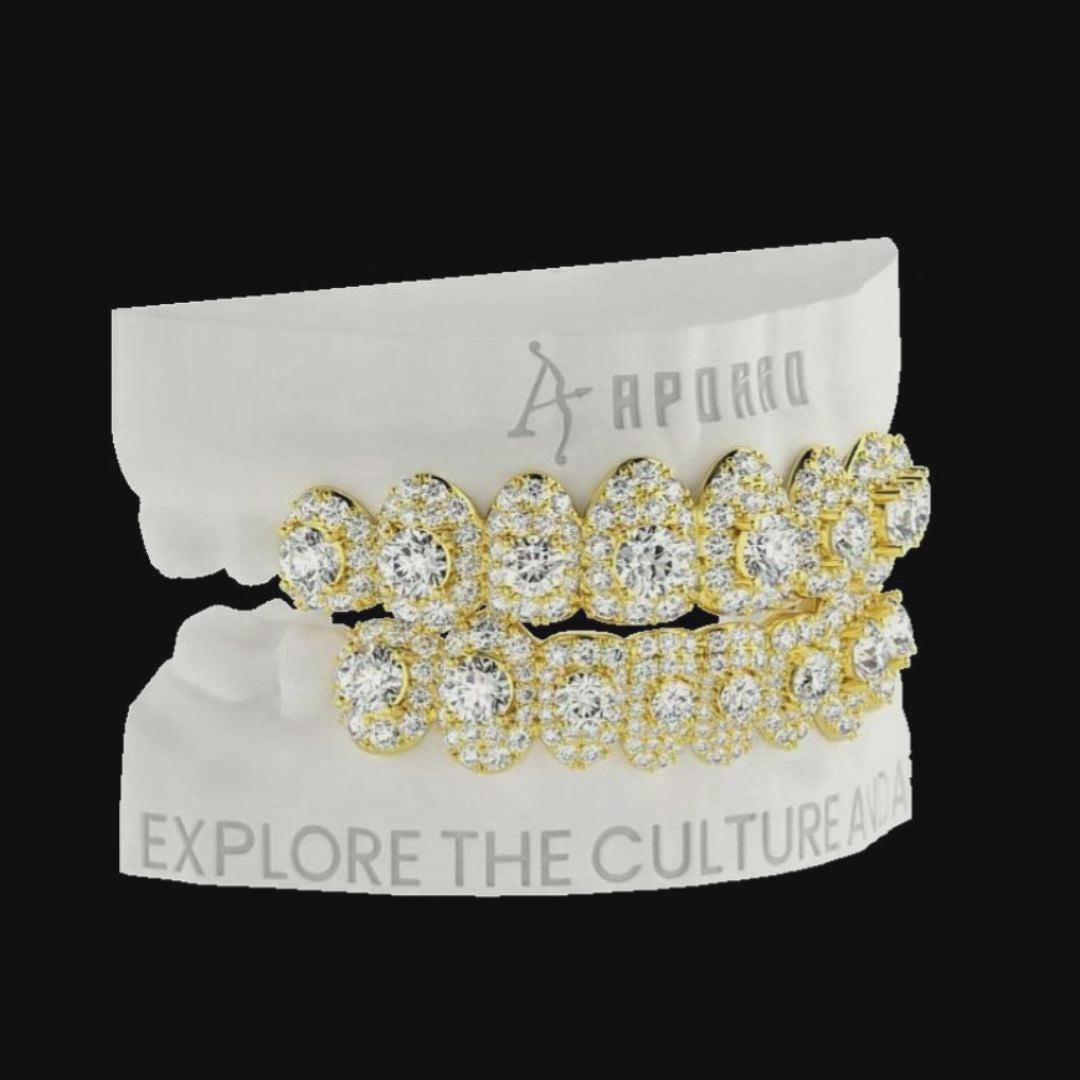 Custom Center Stone in a Full-Pavé Setting Grillz
