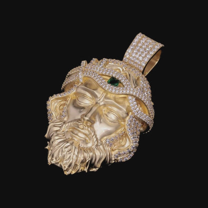 Emerald Mercy Jesus Pendant - 51mm