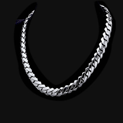 Plain Gold Moissanite Prong Cuban Link Chain - 8mm