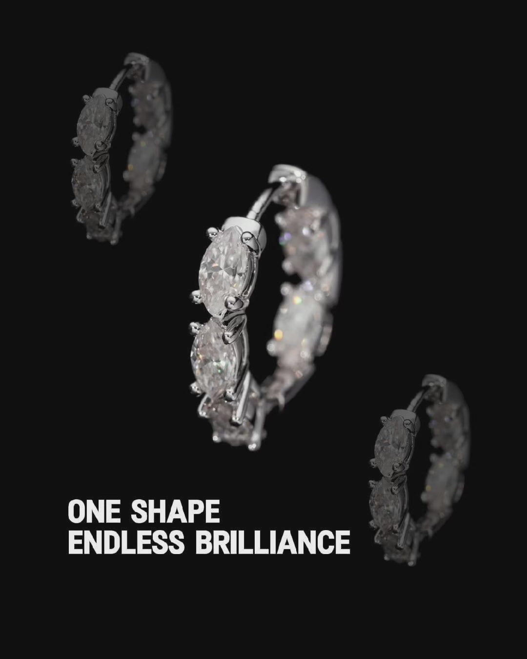 Load video: Marquise Cut Hoop Earrings