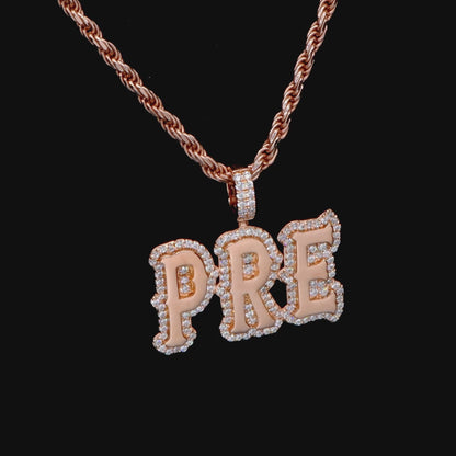 Custom Moissanite Bosox Font Pendant - 15mm Height