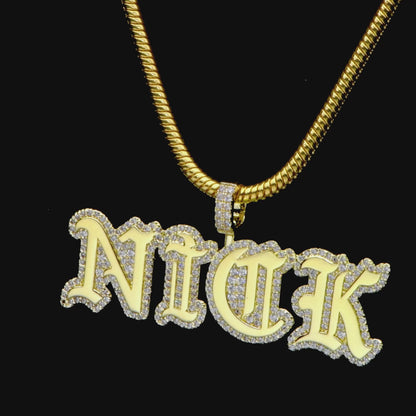 Custom Capital Old English Font Pendant - 15mm Height