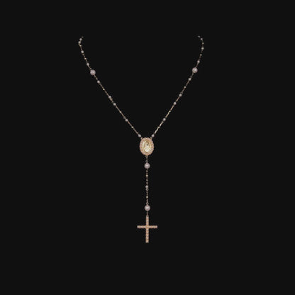 Pure Pearl Virgin Mary Rosary Necklace