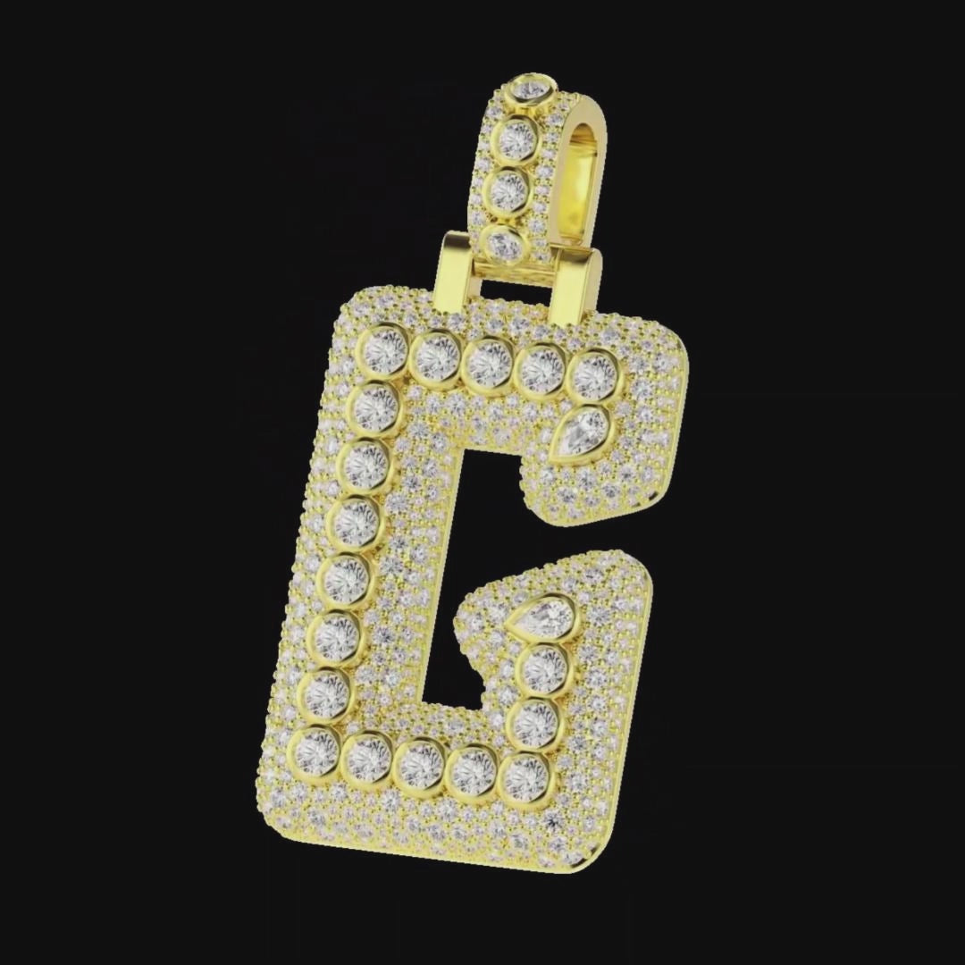 Custom Curved Gothic Font Pendant