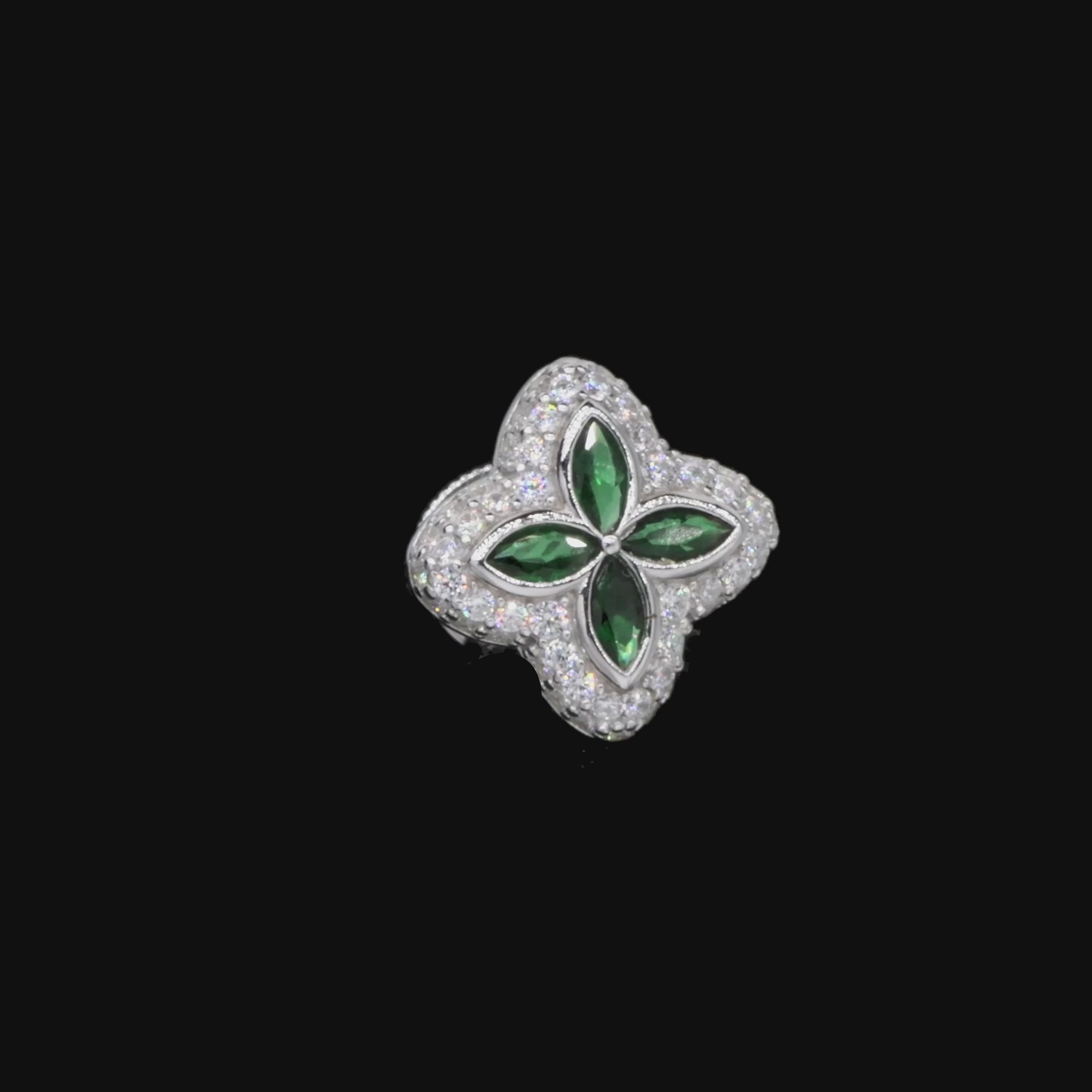 Moissanite Luminous Clover Earrings - White Diamond