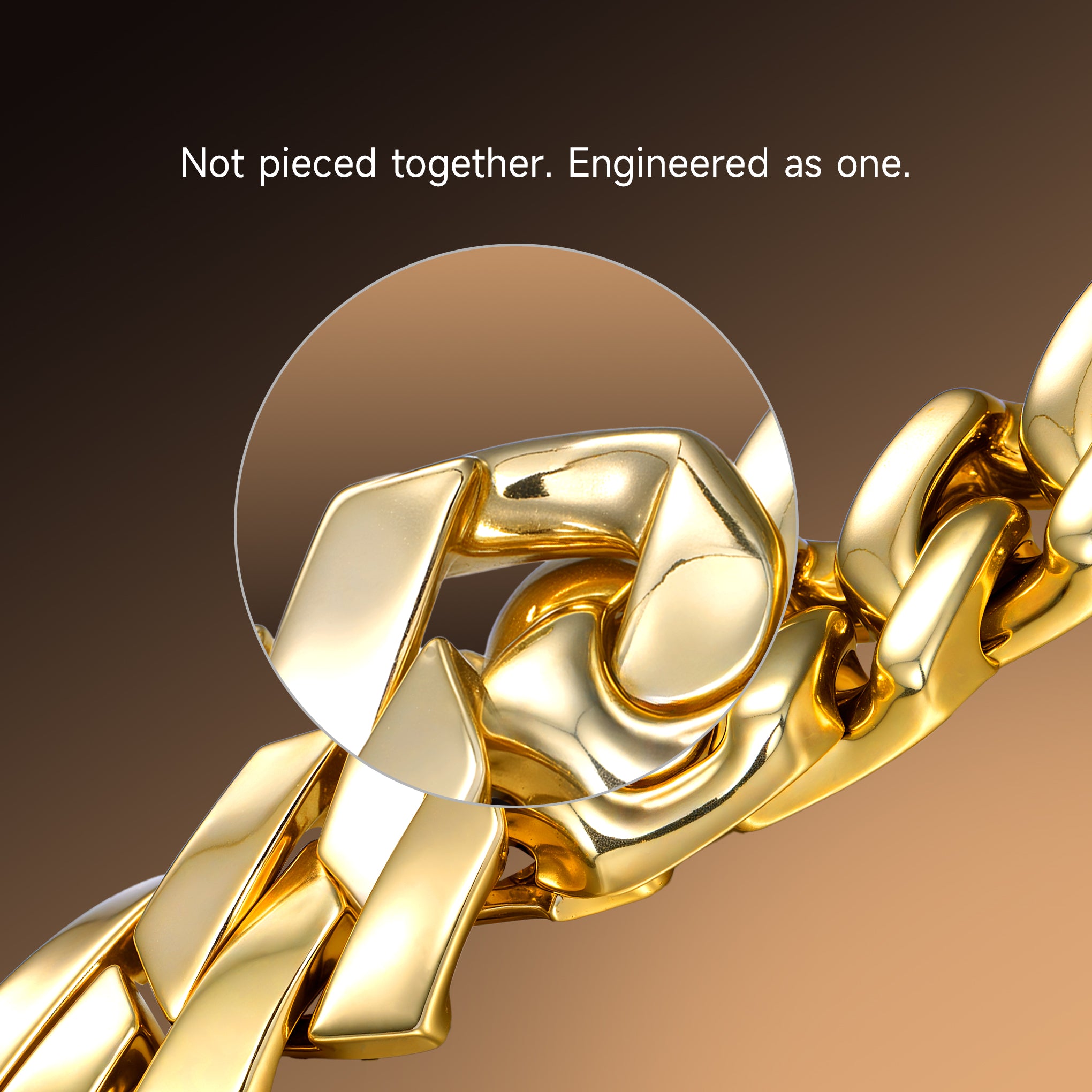 Plain Gold Prong Cuban Link Chain - 12mm
