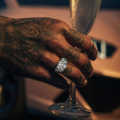 Moissanite Brilliance Teardrop Pavé Ring