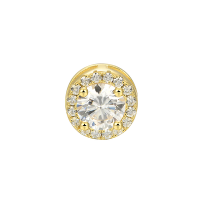 Custom Halo Moissanite Stud Earring