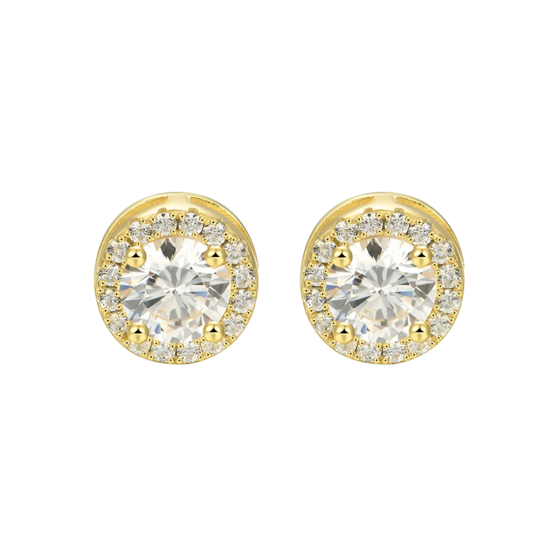 Custom Halo Moissanite Stud Earring