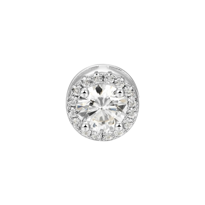Custom Halo Moissanite Stud Earring
