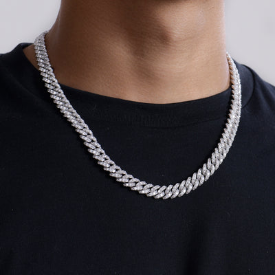 Moissanite Round Cut Cuban Link Chain - 8mm