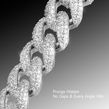Women's Micro Round Cut Cuban Link Chain - 8mm