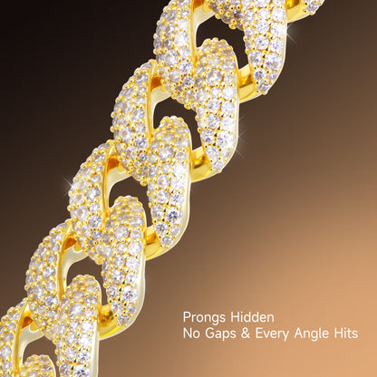 Women's Micro Round Cut Cuban Link Chain - 8mm