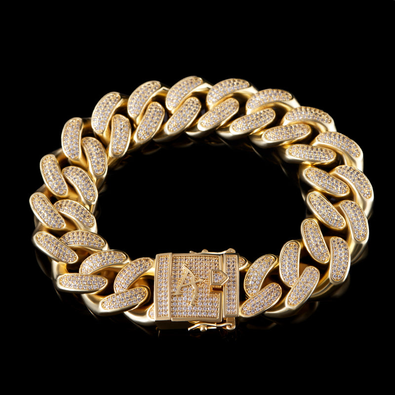 Gold Iced Cuban Bracelet - 19mm [SHIP TO THE US ONLY] - APORRO