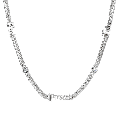 Custom 14k Gold Moissanite Old English Name Necklace - 5mm