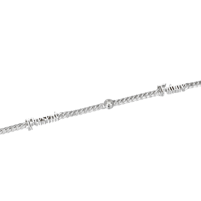 Custom 14k Gold Moissanite Old English Name Necklace - 5mm