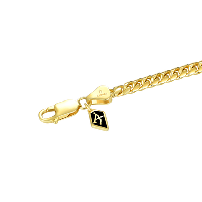 Custom 14k Gold Moissanite Old English Name Necklace - 5mm