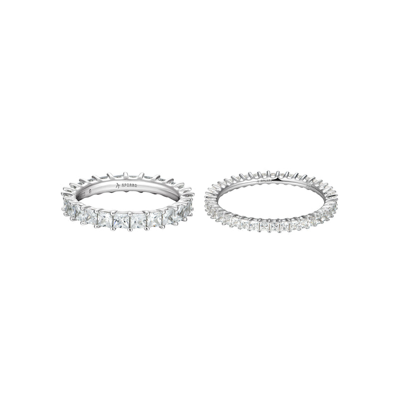 2.5MM Princess Eternity Ring & 1.5MM Princess Eternity Ring Gift Set - APORRO