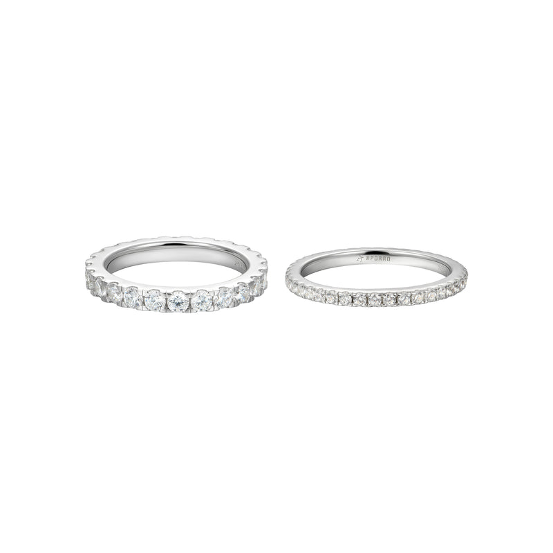 2.5MM Round Eternity Ring & 1.5MM Round Eternity Ring Gift Set - APORRO