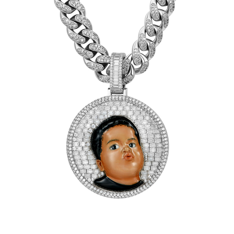 Custom Moissanite Round Pendant - APORRO