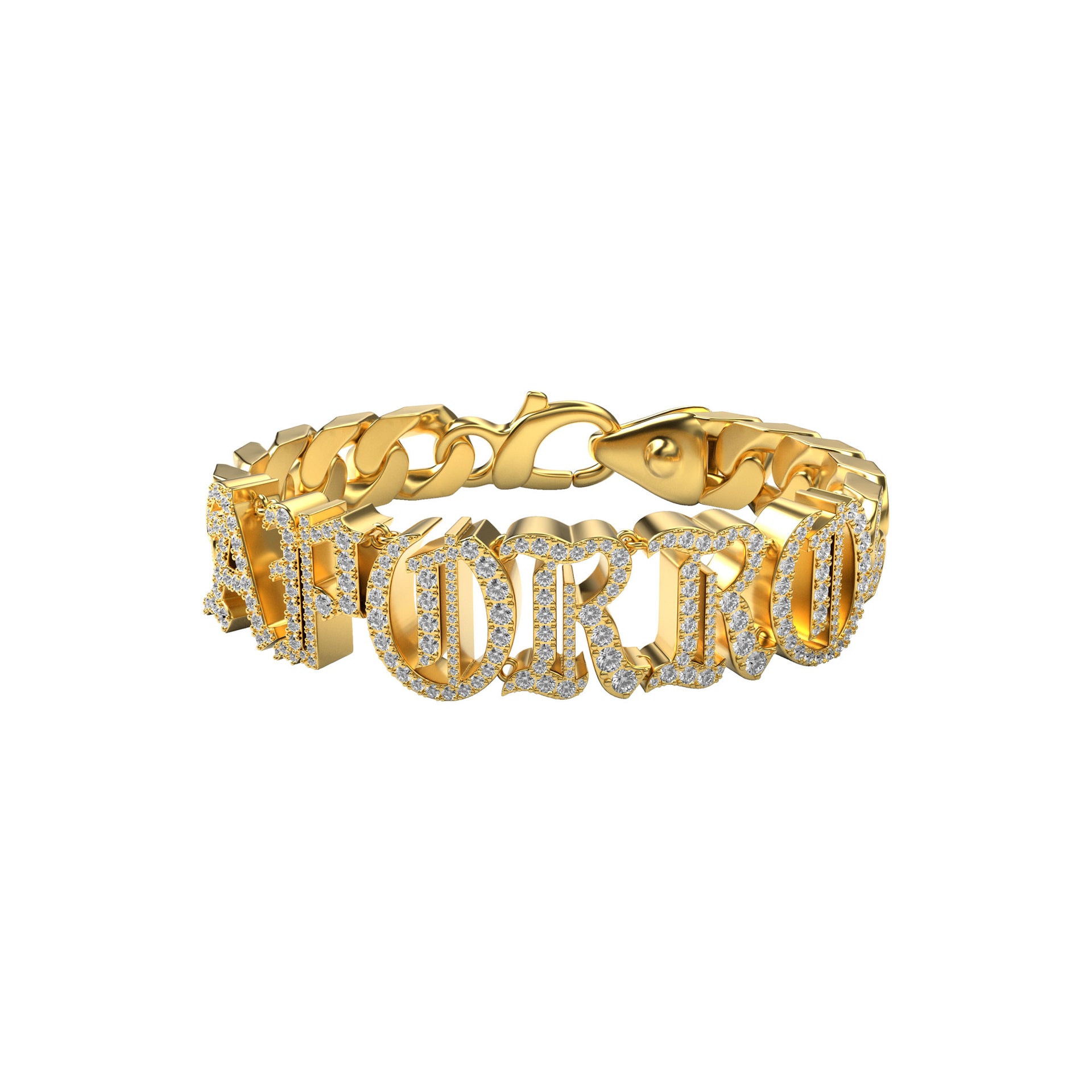 Charms OM Embossed Gold Plated Bracelet For Men - Adjustable Rudraksha Bead Kada, 10.2 Inch