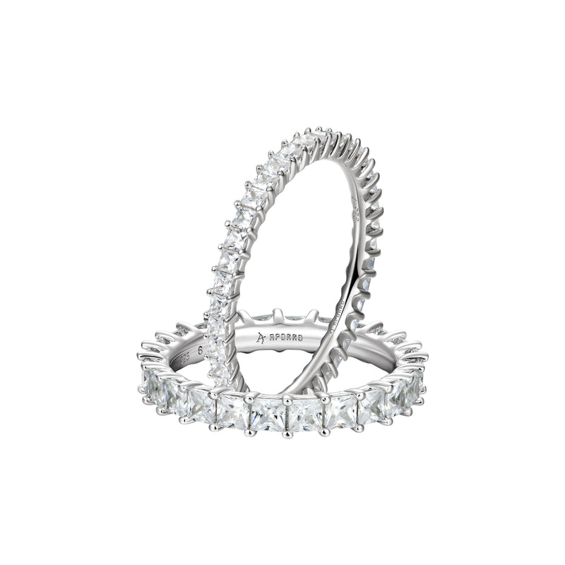2.5MM Princess Eternity Ring & 1.5MM Princess Eternity Ring Gift Set - APORRO