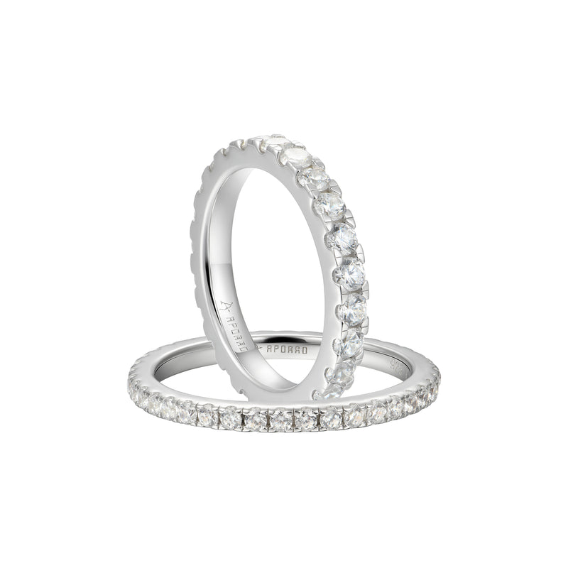 2.5MM Round Eternity Ring & 1.5MM Round Eternity Ring Gift Set - APORRO