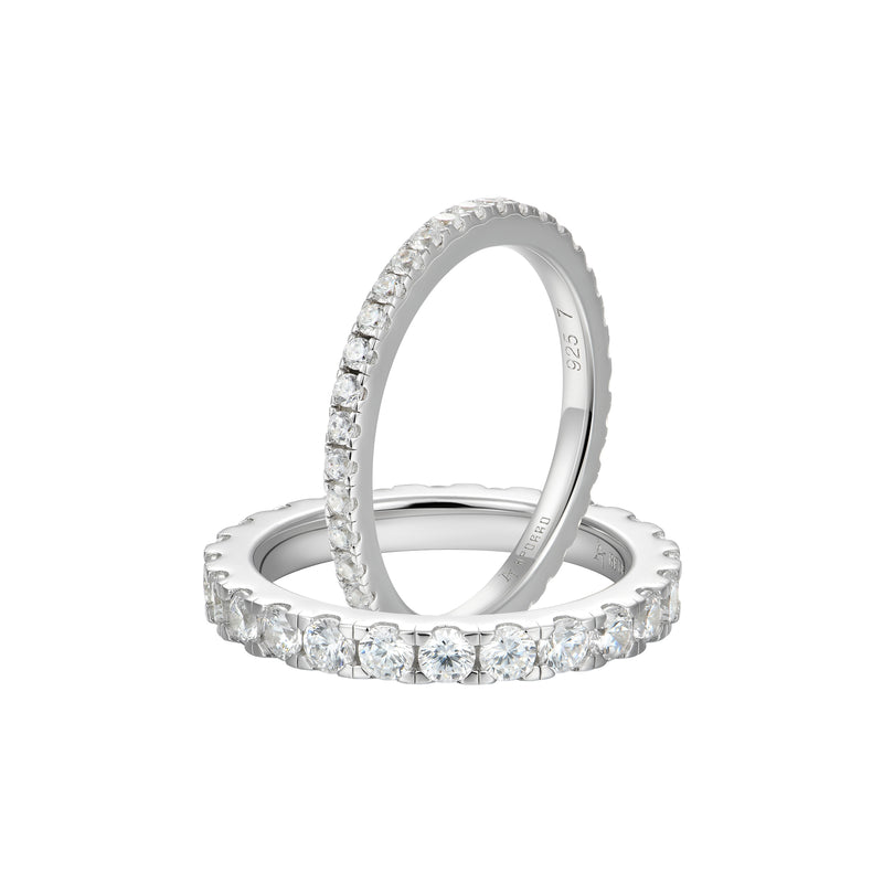 2.5MM Round Eternity Ring & 1.5MM Round Eternity Ring Gift Set - APORRO