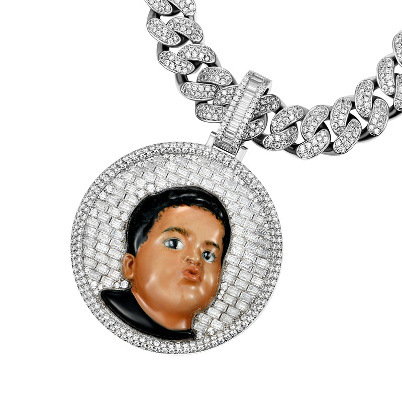 Custom Moissanite Round Pendant - APORRO